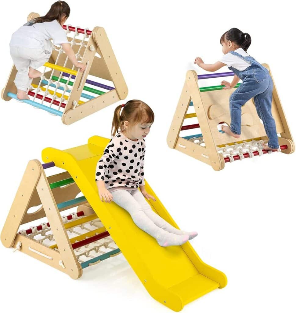 Test du triangle d'escalade Montessori Costway 4 en 1