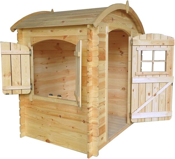 Cabane Enfant Exterieur 1.1m2 - Maison avec Plancher - Cabane de Jardin pour Enfant 112x146xH145cm - en Bois Timbela M505