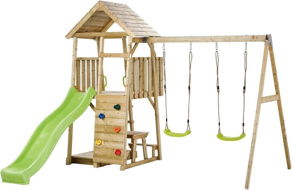 Test du portique en bois Woodi de Kangui : double balançoire et plus