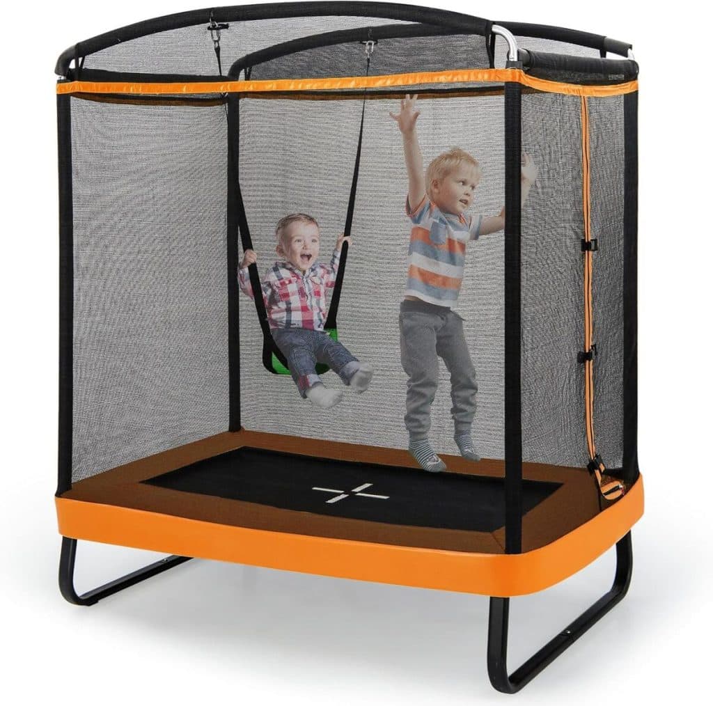 Test du trampoline enfant Costway 2 en 1 avec balançoire amovible