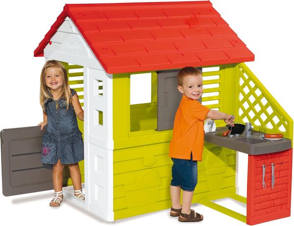 Smoby - Maison pour Enfant Nature II avec Cuisine et Accessoires (810713) Maison Enfant, A2103306, Coloré