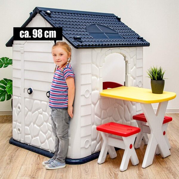 LittleTom Maison de Jeux avec Table pour Enfants - 1 an - Cabane de Jardin - Extérieur et Intérieur