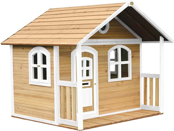 AXI Milan Maison Enfant en Bois FSC | Maison de Jeux pour l'extérieur/Jardin en Marron & Blanc | Maisonnette/Cabane de Jeu avec des fenêtres