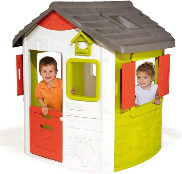 Smoby - Maison Neo Jura Lodge - Cabane de Jardin Enfant - Personnalisable avec Accessoires Smoby - 810500 Colorée