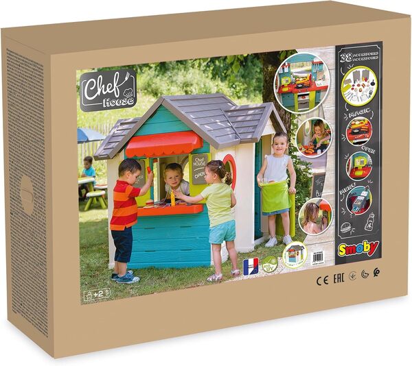 Smoby - Maison Chef House - Cabane de Jardin Enfant Dès 2 Ans- Cuisine et Marchande - Coloré - 810403