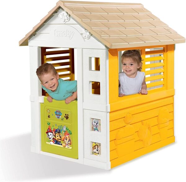 Smoby - Maison Pat' Patrouille - Tous Les Personnages en Images - Persiennes et Portillon - Facile à Monter - A Partir de 2 Ans - Fabrication française