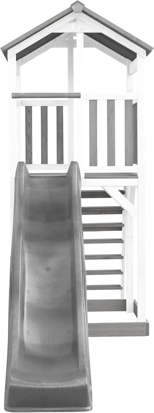 AXI Beach Tower Aire de Jeux avec Toboggan en Gris & Bac à Sable | Grande Maison Enfant extérieur en Gris & Blanc | Cabane de Jeu en Bois FSC