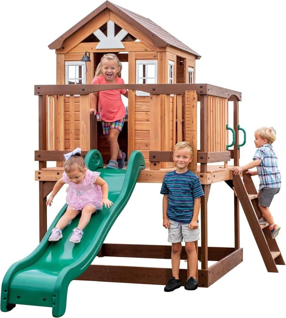 Test de la maisonette en bois Beacon Heights de Backyard Discovery