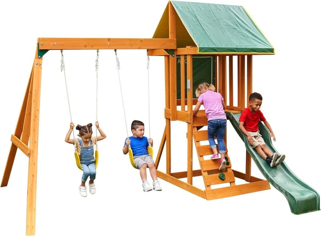 Test de l'aire de jeux en bois KidKraft Appleton : notre verdict