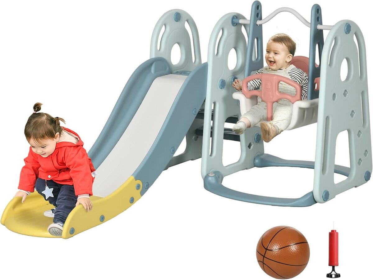Test du portique HOMCOM : toboggan, balançoire et panier de basket 3 en 1