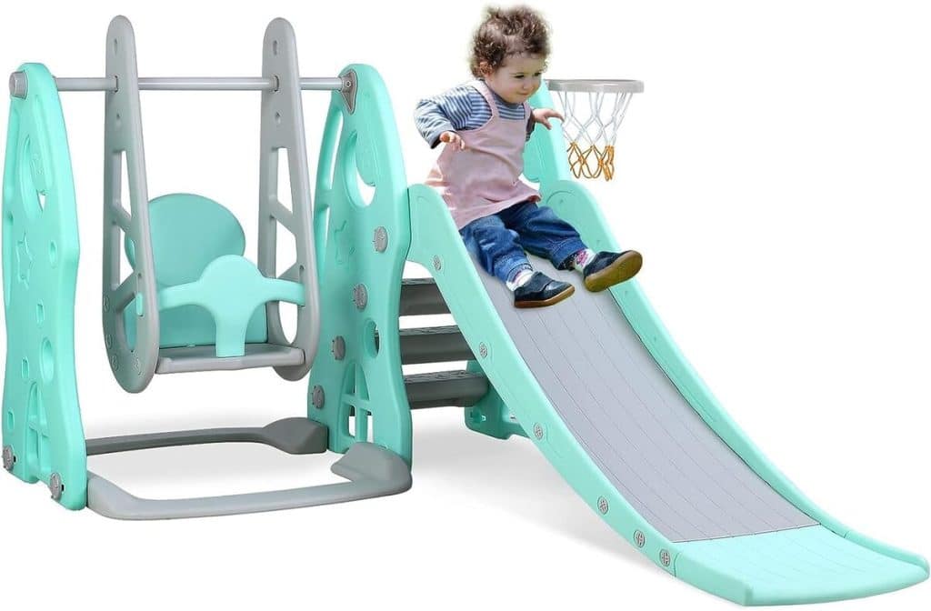 Test du toboggan et balançoire 4 en 1 pour enfants : jeu polyvalent