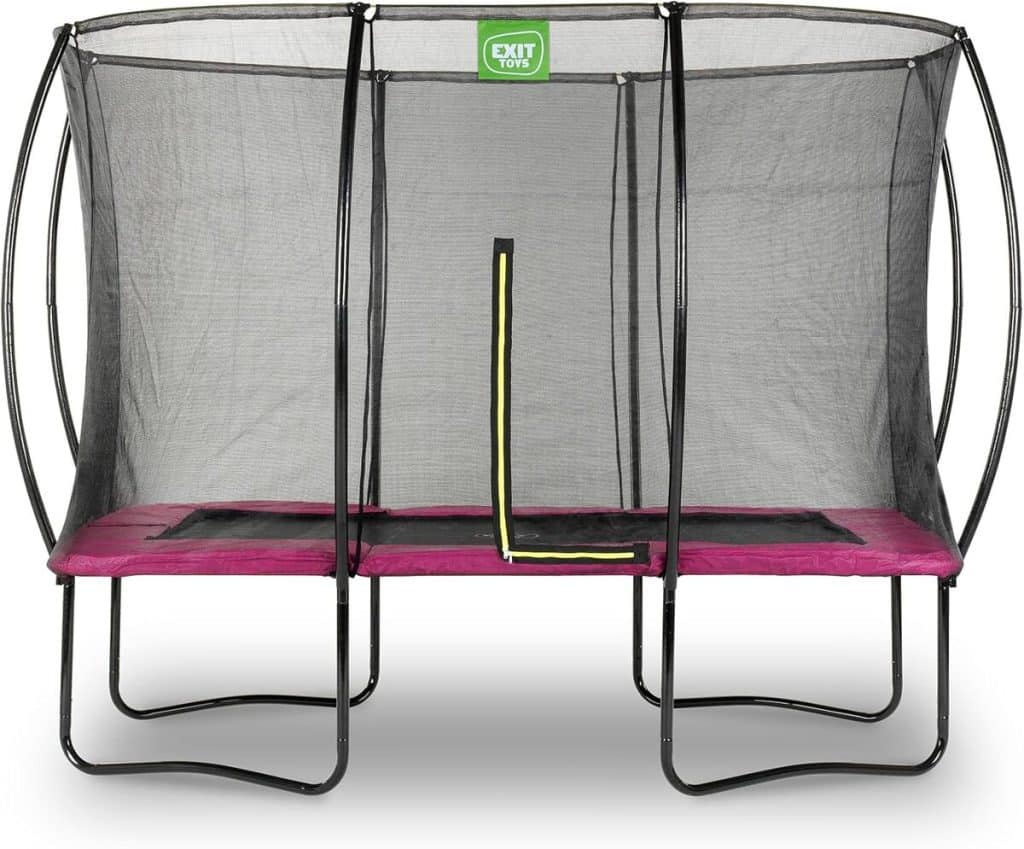 Test du trampoline rectangulaire EXIT TOYS Silhouette : sécurité et fun en rose