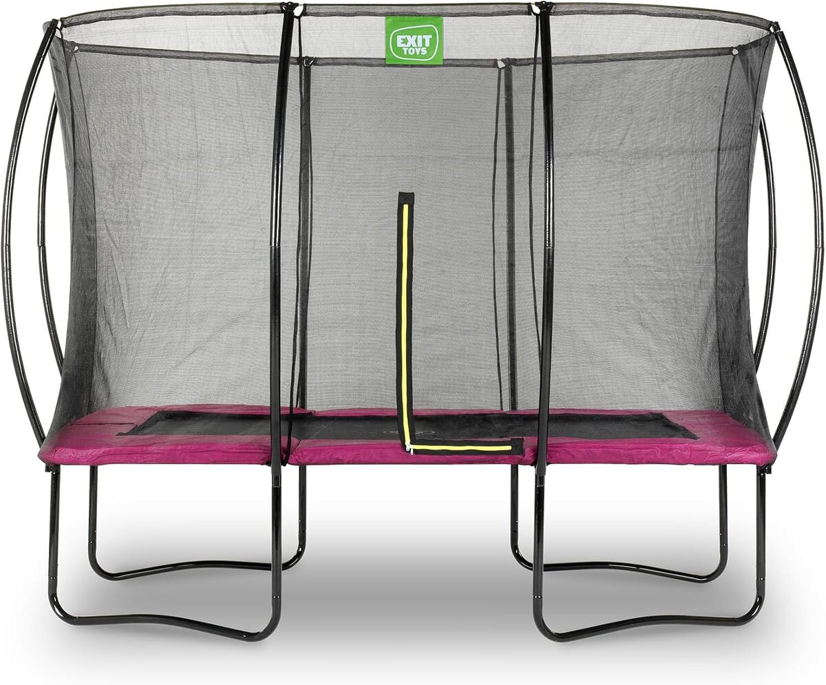Test du trampoline rectangulaire EXIT TOYS Silhouette : sécurité et fun en rose