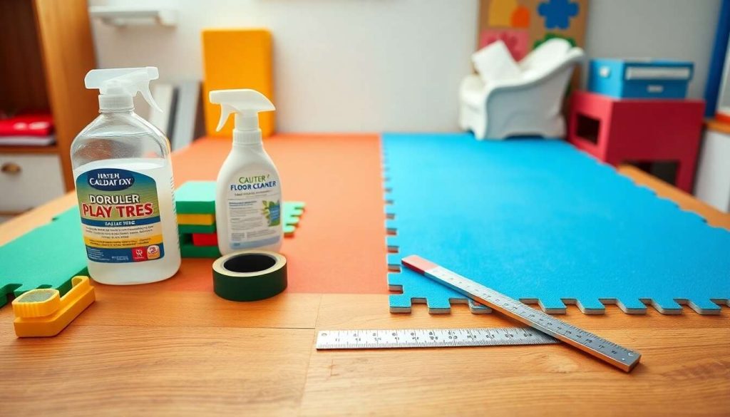 Installation simple pour aire de jeux en mousse