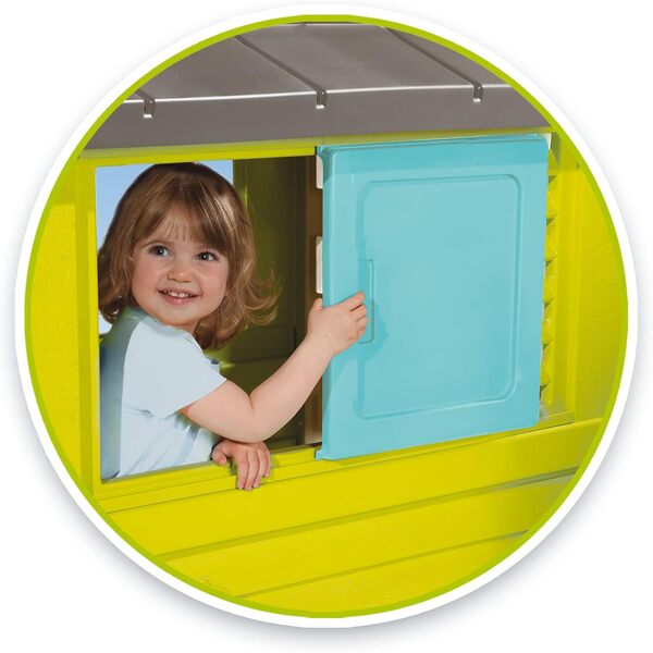Smoby - Maison Pretty - Cabane de Jardin Enfant - Persiennes et Volets Coulissants - 810723