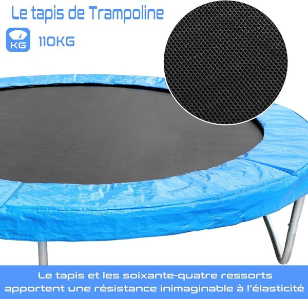 HomeMiYN Trampoline d'extérieur pour Enfants Trampolines de Jardin avec Filet de Protection pour échelle de sécurité 183 244 305 366 cm Trampoline d'intérieur Combo Bounce pour Enfants Famille
