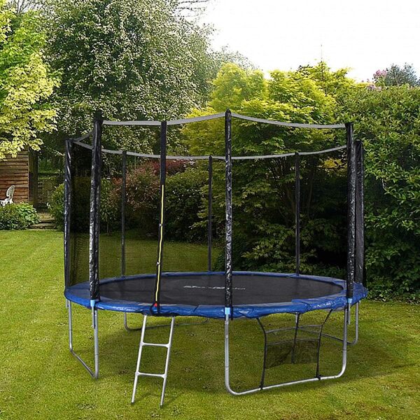 Alice's Garden - Trampoline 370cm - Saturne XXL avec Filet de Protection. échelle. bâche. Filet pour Chaussures. kit d'ancrage. Trampoline de Jardin 370 cm |Qualité Pro |Normes EU