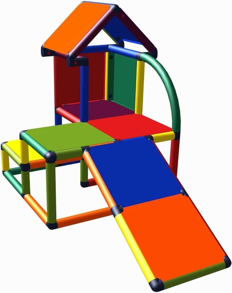 Test de la cabane de jeu Move and Stic Mila avec toboggan multicolore