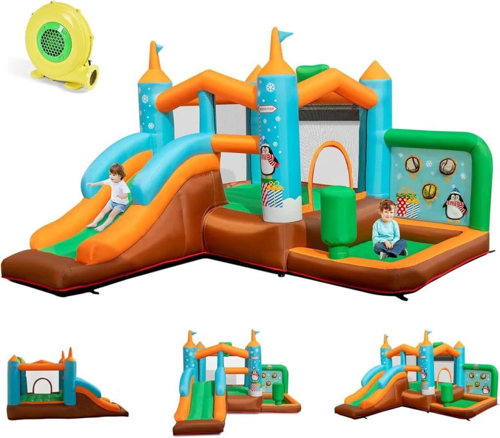 Test du château gonflable Goplus 6 en 1 : l'aire de jeux pingouin pour enfants