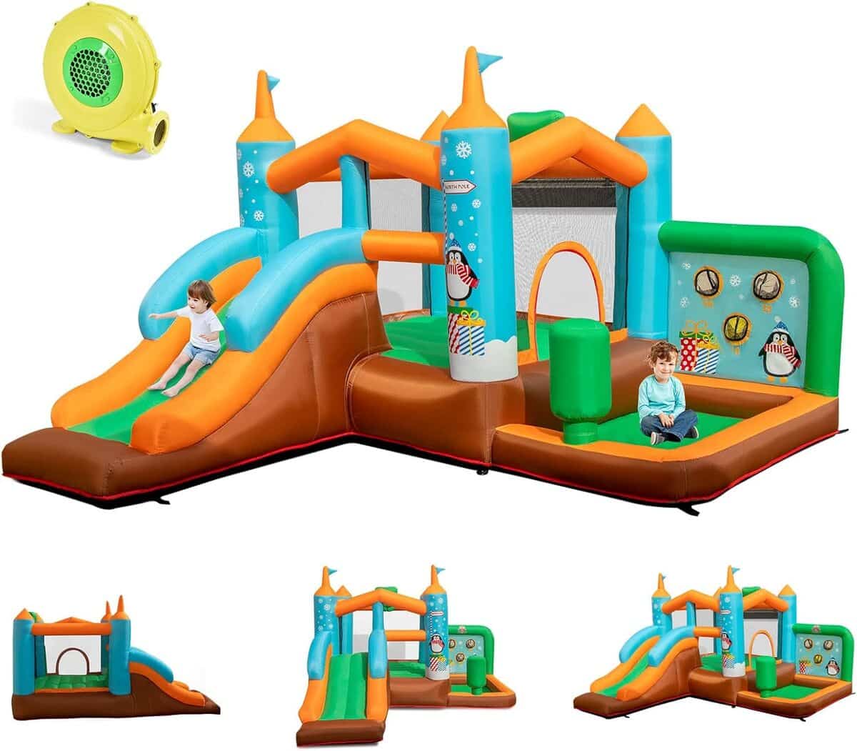 Test du château gonflable Goplus 6 en 1 : l'aire de jeux pingouin pour enfants