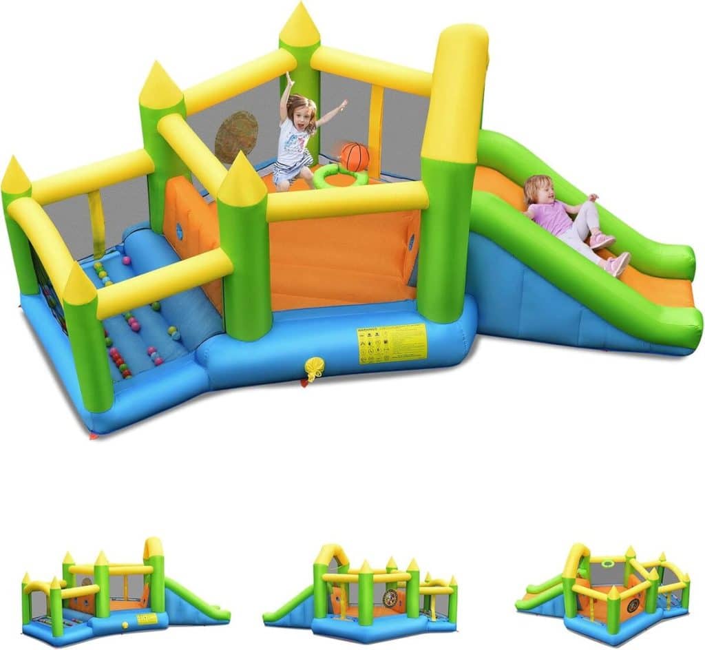 Test du château gonflable Goplus avec toboggan et piscine à balles