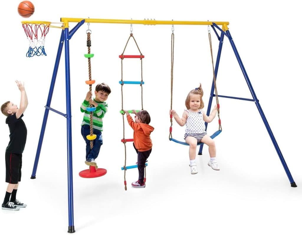 Test du portique balançoires KOMFOTTEU 4 en 1 : amusez-vous en famille