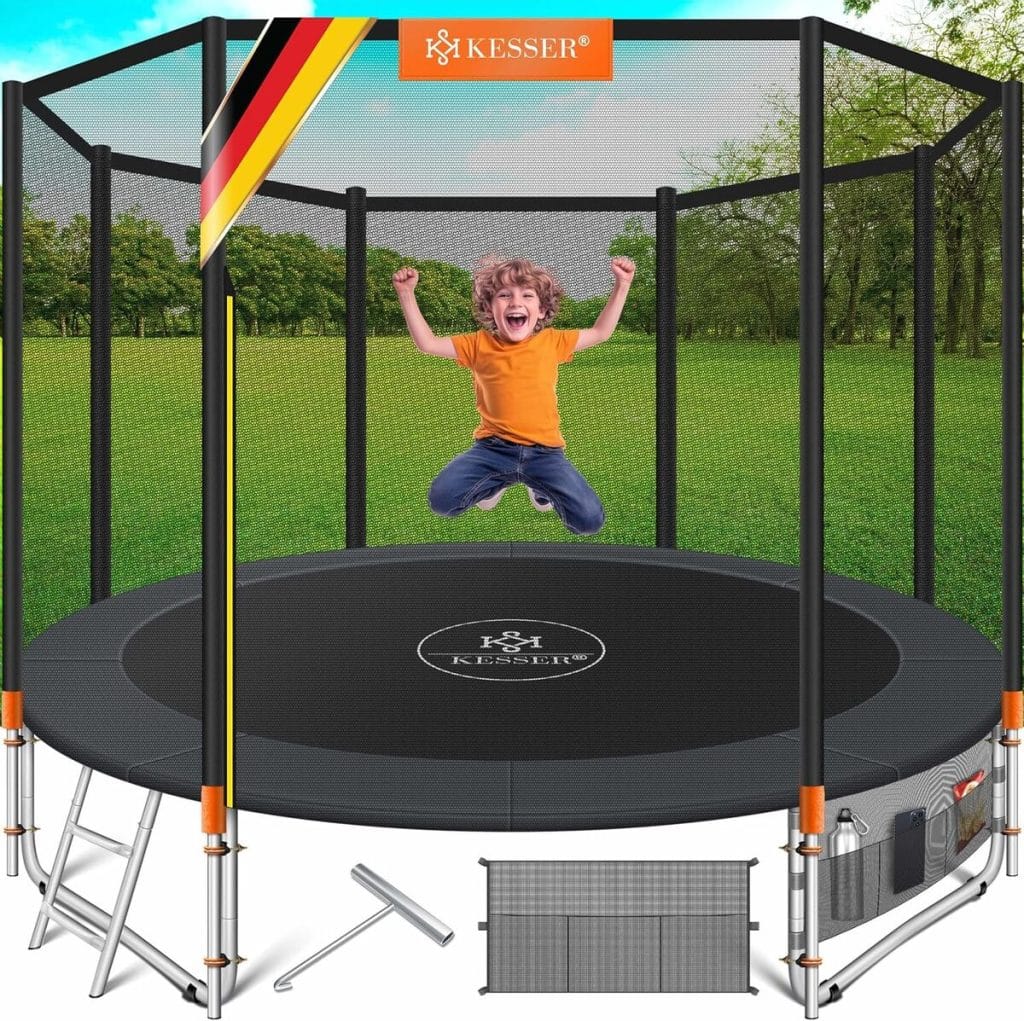 Test du trampoline KESSER® : sécurité et amusement garantis
