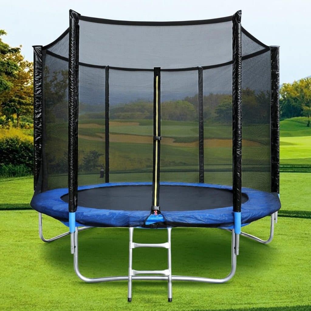 Test HomeMiYN trampoline d'extérieur pour enfants 244 cm