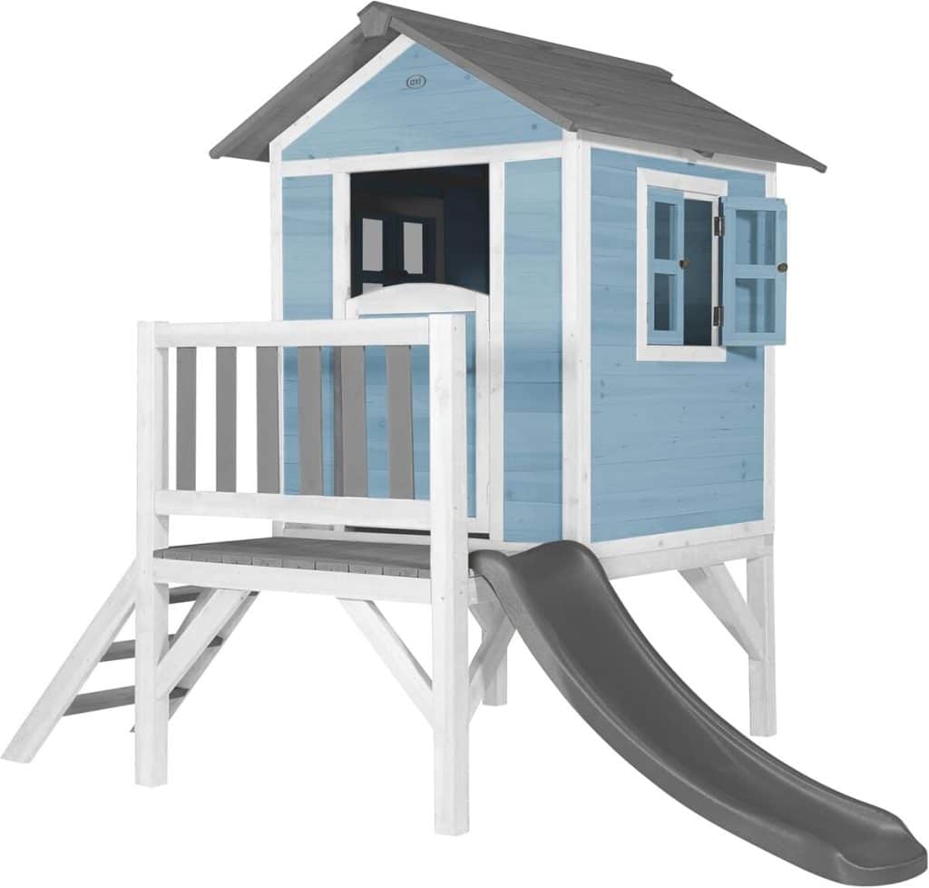 Test : maison enfant AXI Beach Lodge XL avec toboggan en gris