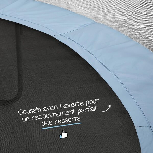 Kangui - Trampoline de Jardin Ø250-305 - 360-430 cm + Filet de sécurité + échelle FUNNI Blue