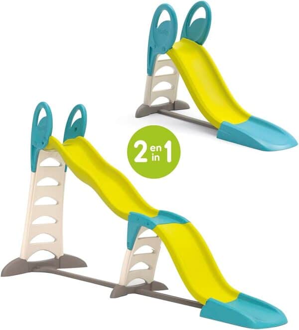 Smoby - Toboggan Super Megagliss 2 en 1 - Glisse de 1m70 et 3m60 - Jeu Plein Air Enfant - Dès 2 Ans - 820200