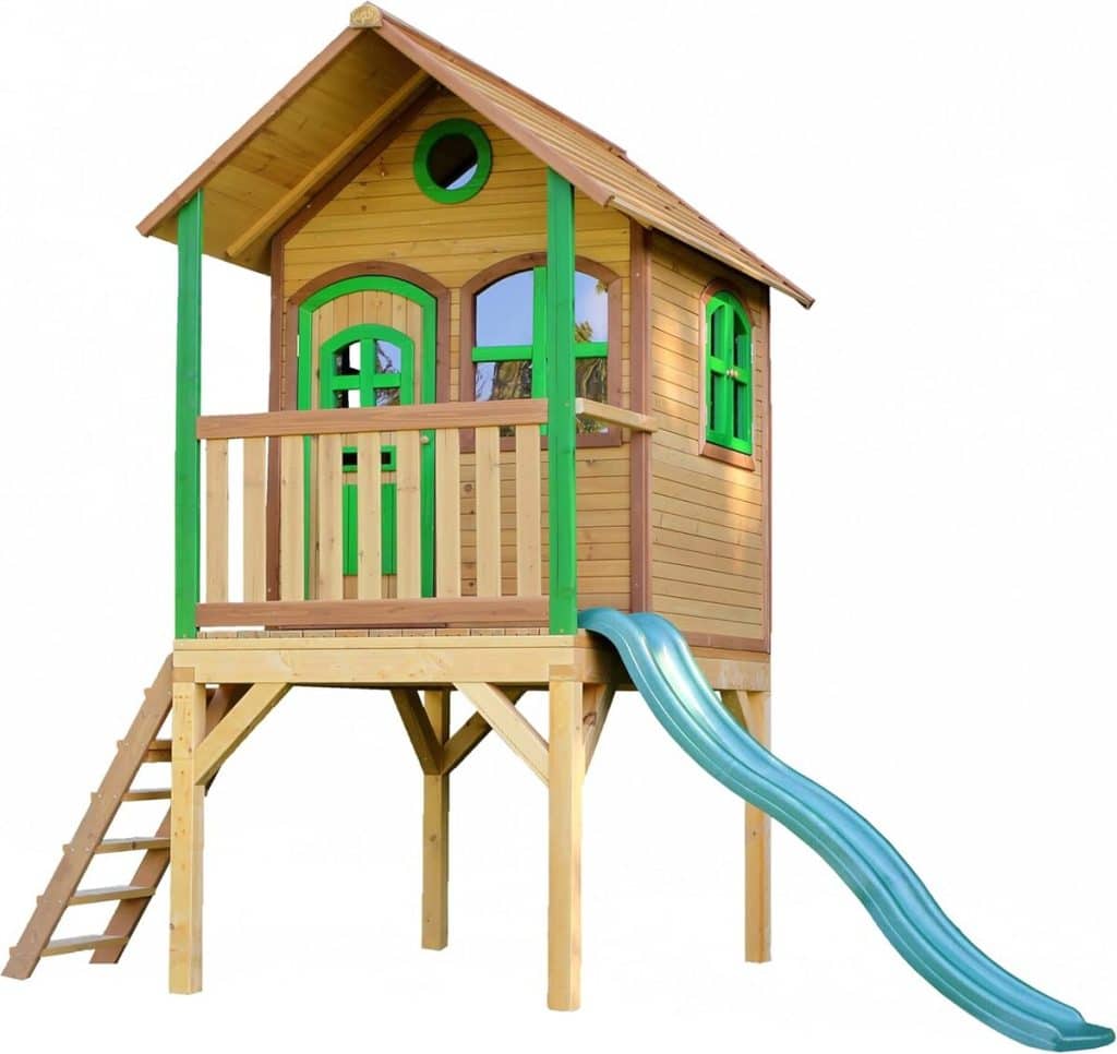 Test de la maison enfant AXI Laura avec toboggan vert