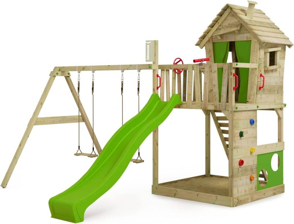 Test de l'aire de jeux FATMOOSE HappyHome Hot : fun assuré au jardin
