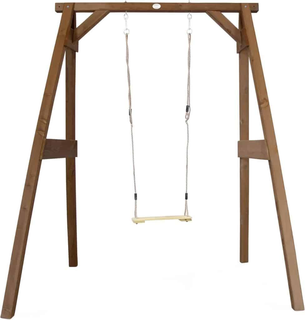 Test du portique AXI en bois FSC : balançoire enfant pour le jardin