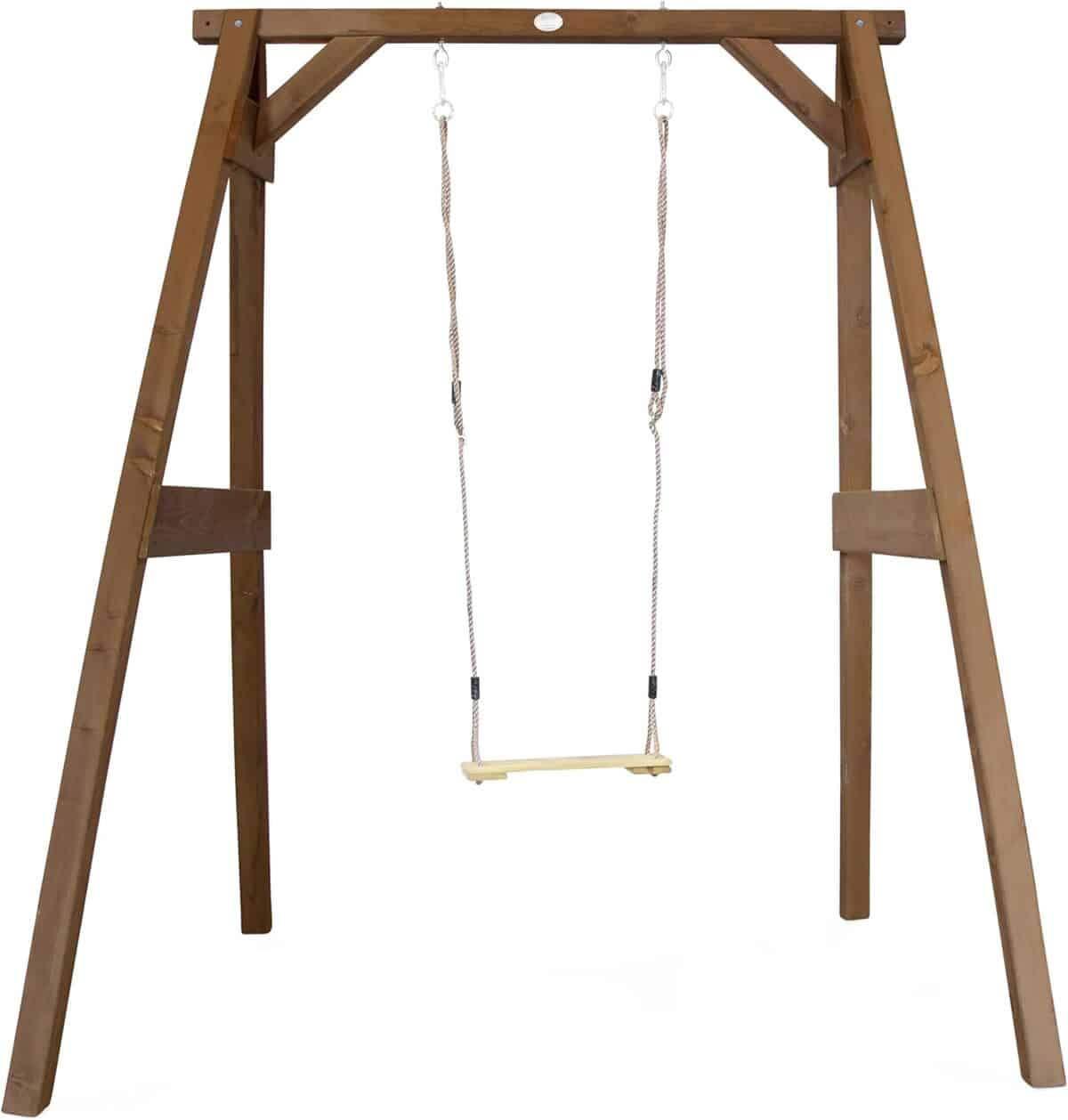 Test du portique AXI en bois FSC : balançoire enfant pour le jardin