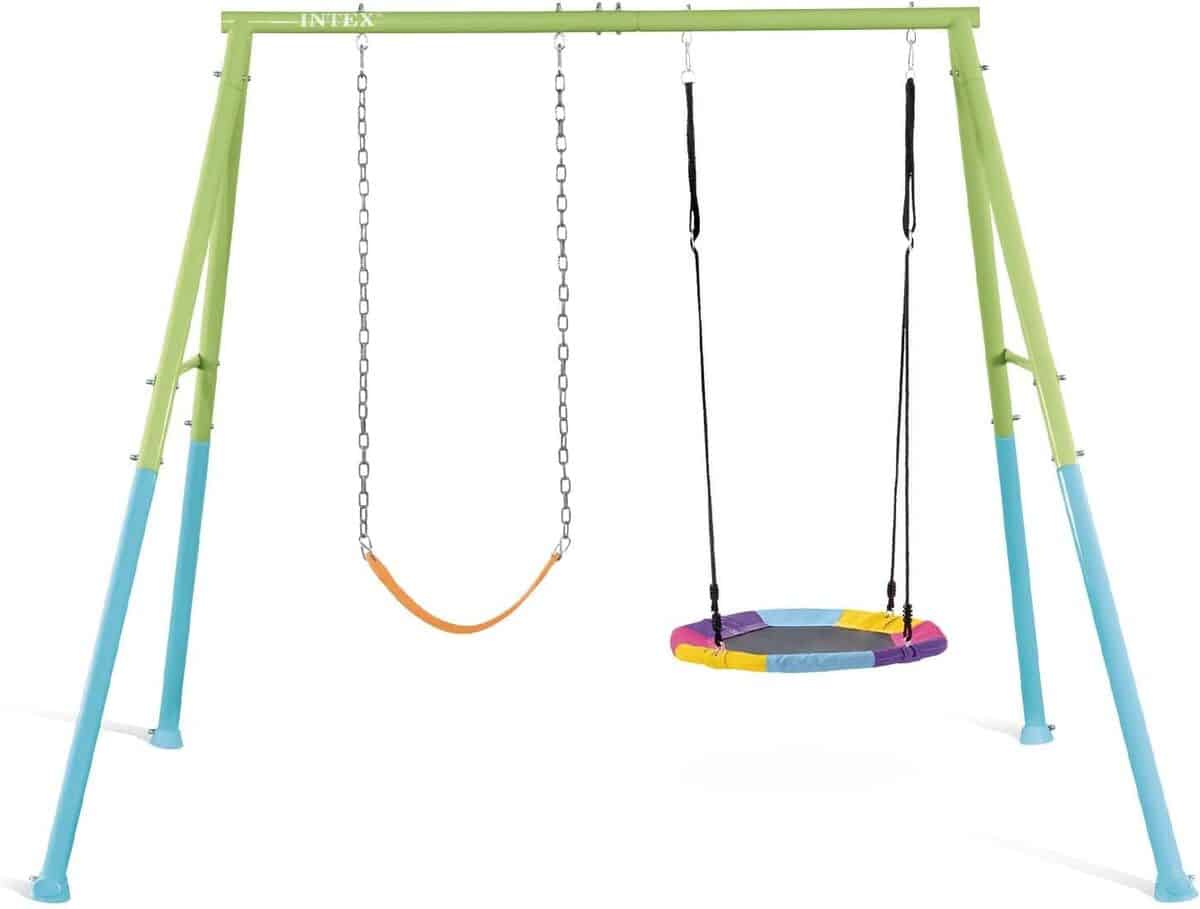 Test du portique balançoire Intex 44125 : le nid d'oiseau coloré