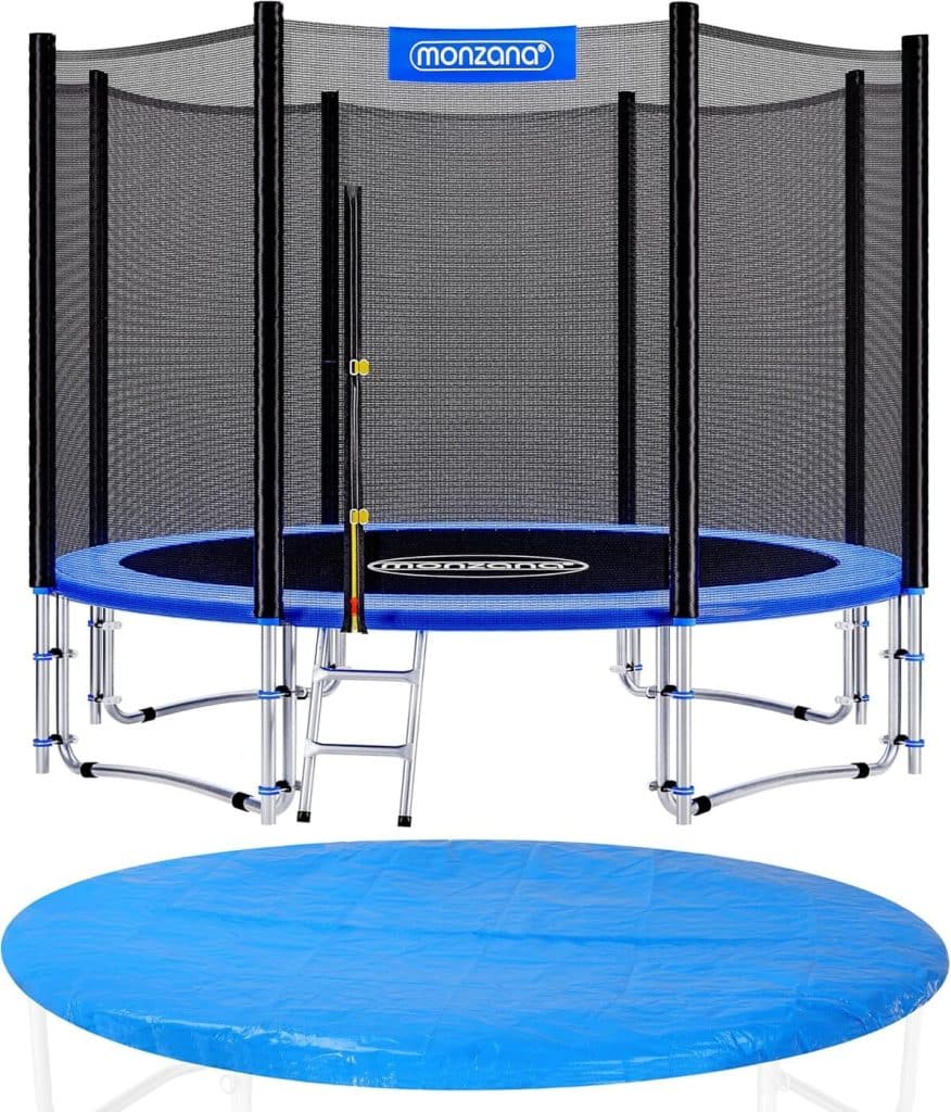 Test du trampoline Monzana Ø 426 cm : sécurité et fun au jardin