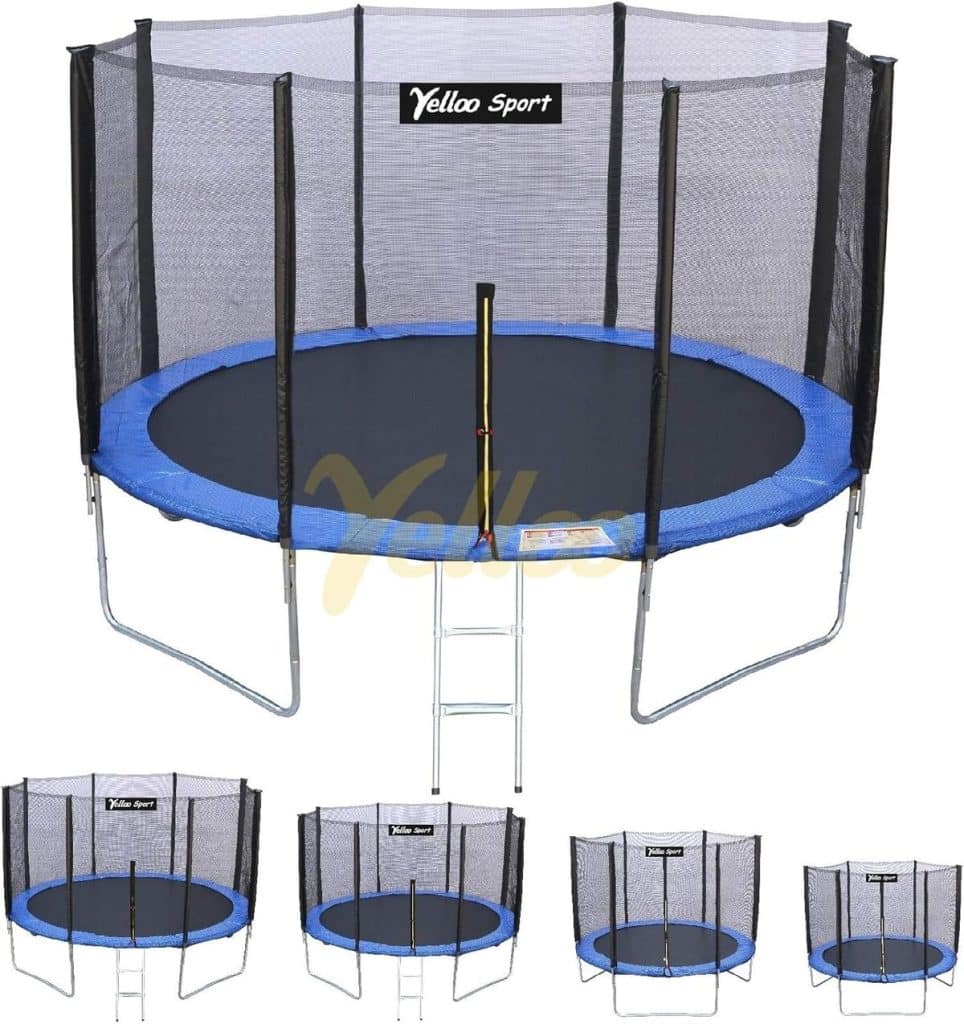 Test du trampoline YELLOO Sport bleu : sécurité et fun garantis