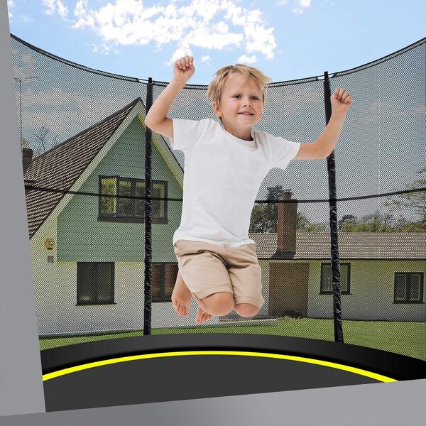 Ultrasport Printemps Moins Trampoline, sûr Sauter, Ø244/305/366, certifié TÜV Rheinland+ GS, système Corde élastiqu, Trampoline Jardin Rond, Compris poteaux rembouré, Filet sécurité et couvrture Bord