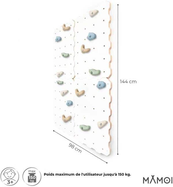 MAMOI® Mur Escalade pour Enfant, Module d'escalade Interieur pour Bebe, Mur descalade avec Prises Escalade, Planche Escalade à partir de 3 Ans
