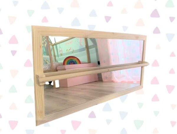 Miroir Montessori en bois naturel 100x60cm (méthacrylate incassable)