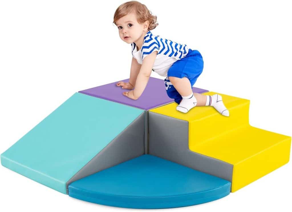 Test du parcours de motricité bébé COSTWAY 4PCS : jouet éducatif en mousse colorée