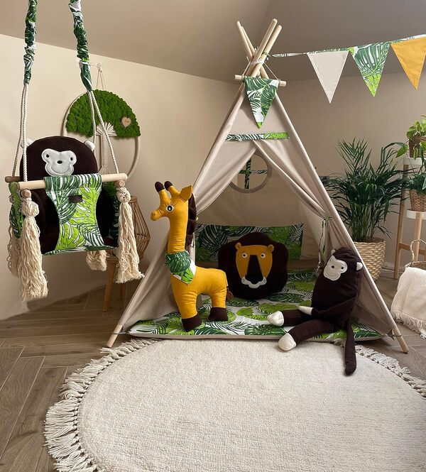 Izabell® Tente de jeu pour enfant - Tente tipi indienne avec fenêtre et accessoires - Pour l'intérieur et l'extérieur