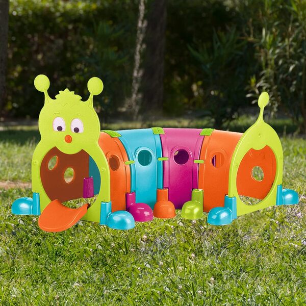 FEBER - Febergus, Tunnel de Jeu Sportif pour Enfants, pour l'Intérieur et Le Jardin, avec 4 Modules de Couleur Extensibles, +3 Ans, Famosa (FEU12000), Version Actuelle