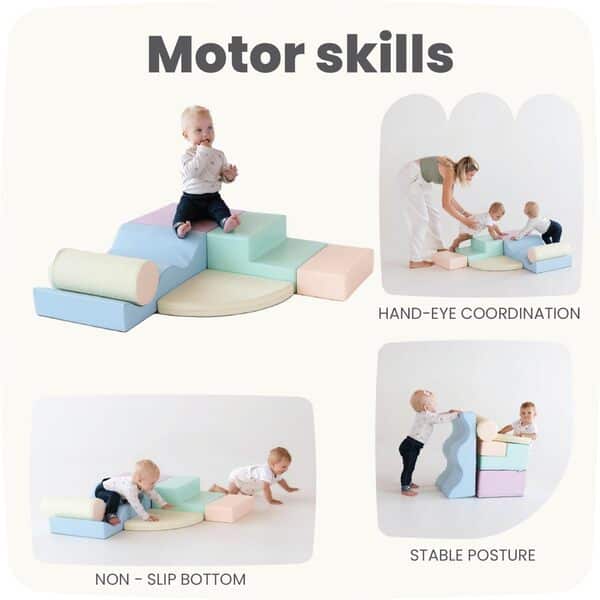 IGLU Soft Play 6 Blocs de Construction en Mousse Jouets éducatifs (Pastel)