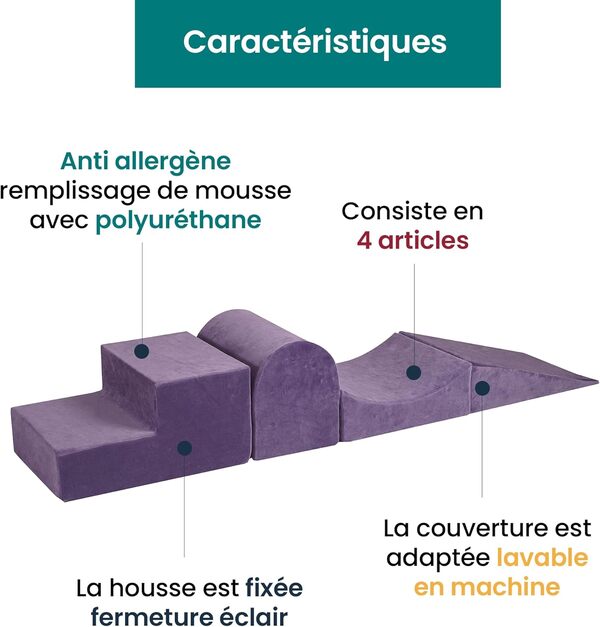 MEOWBABY Parcours motricité bébé en Mousse – Modules motricité Enfant – Structure motricité Escalade – Aire de Jeux intérieur Bloc Mousse, Velours, Beige