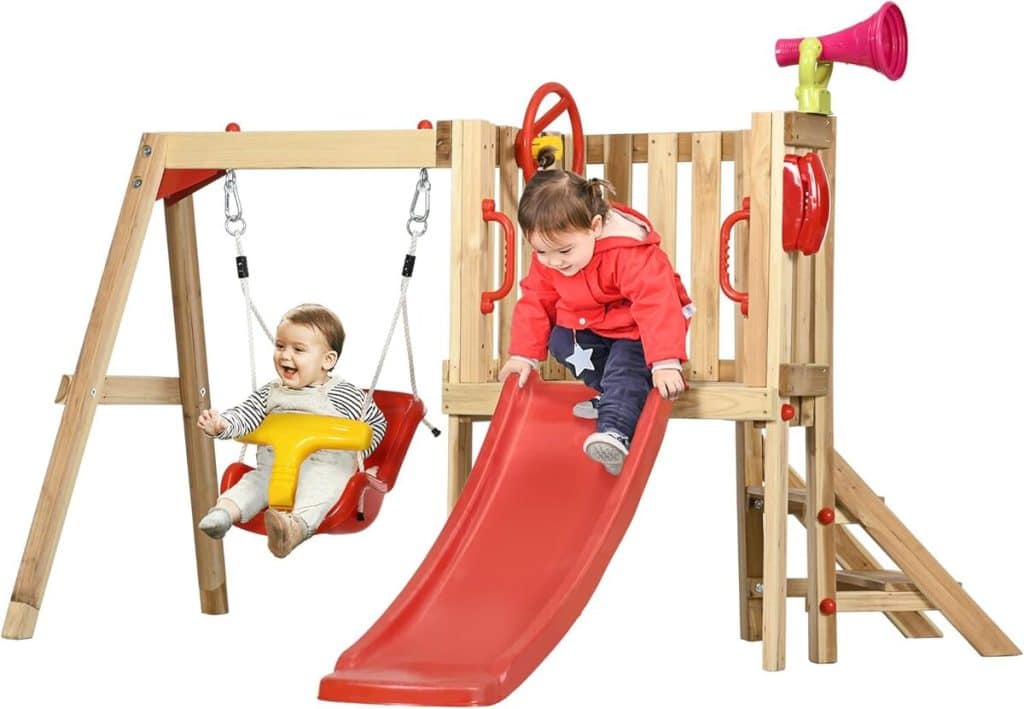 Test : aire de jeux 4 en 1 Outsunny, plaisir garanti pour les tout-petits