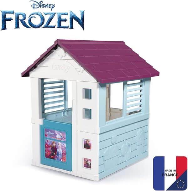 Smoby - Maison La Reine des Neiges - Tous Les Personnages en Images - Persiennes et Portillon - Facile à Monter - A Partir de 2 Ans - Fabrication Française