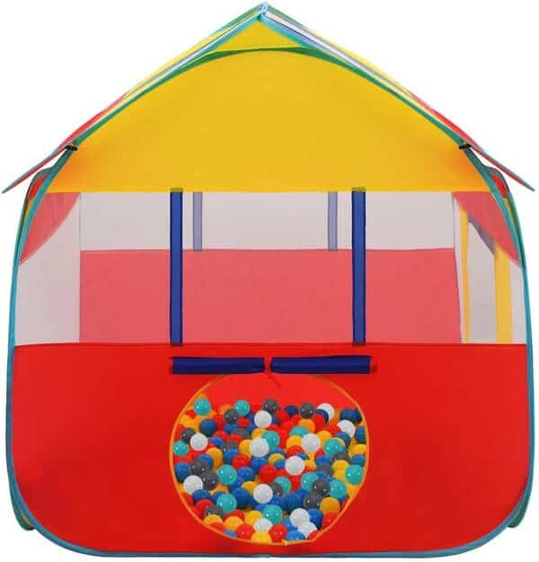 vidaXL Tente de Jeu avec 550 Balles Jouet pour Tout-Petits Maison de Jeu Filles Tente de Princesse Salon Salle de Séjour Intérieur 123x120x126 cm