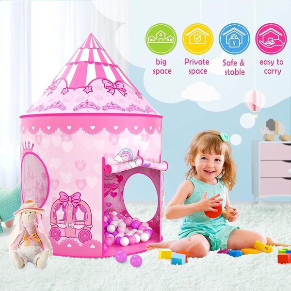 Tente 3 pièces pour enfants avec fosse à balles pour enfants, tentes de jeu pour enfants et tunnel à ramper pour les tout-petits, jouets de maison de jeu pop-up